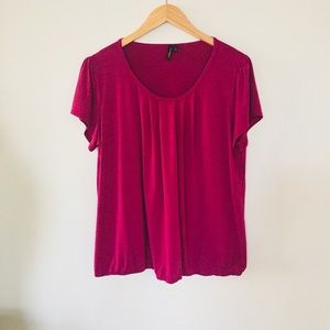 Susan Lawrence size 1x maroon shirt sleeve top
